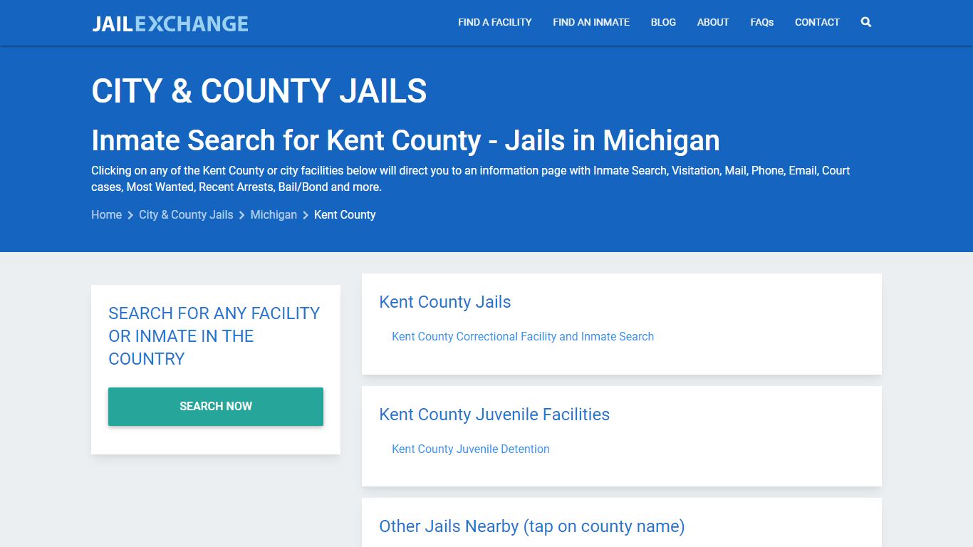 Inmate Search for Kent County | Jails in Michigan - Jail Exchange